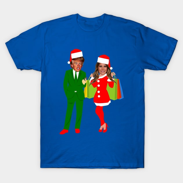 christmas donald trump melania santa trump T-Shirt by gossiprag